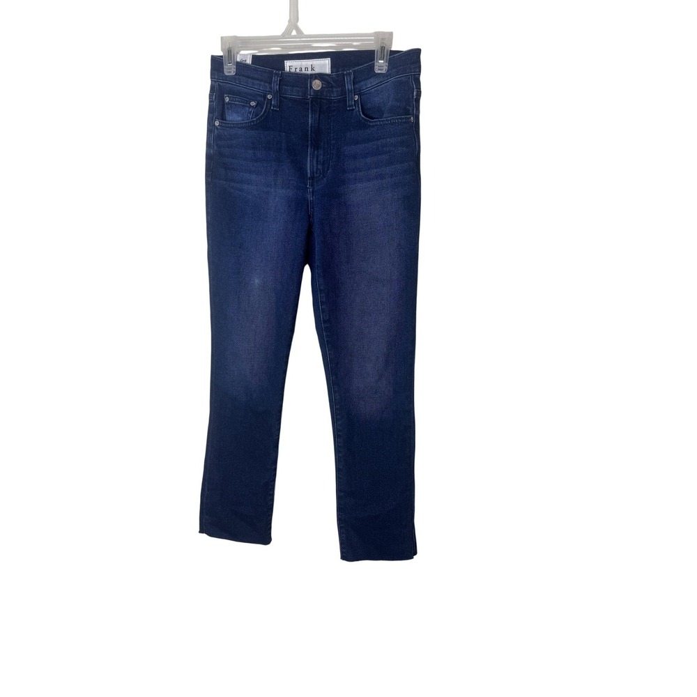 Frank & Eileen Jeans Womens 26 Blue High Rise Cork Slim Straight Raw Hem Stretch